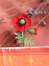 Load image into Gallery viewer, Red poppy bookmark