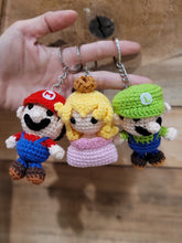 Load image into Gallery viewer, Mario, Luigi and Princess Peach keychain/ornament
