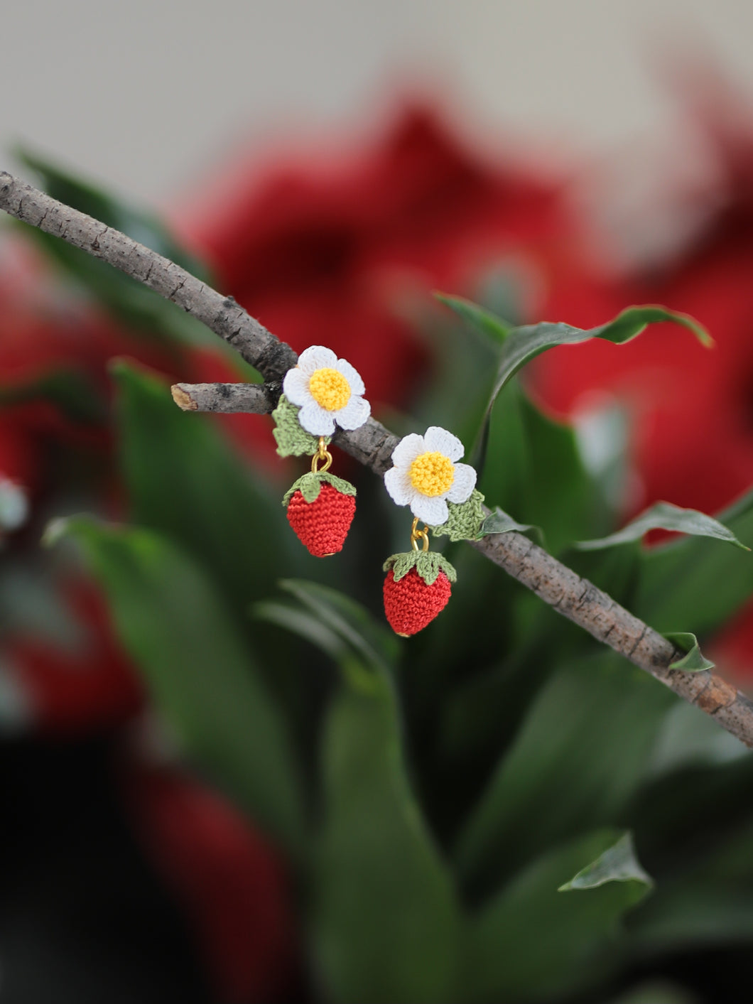Strawberry dangle earrings