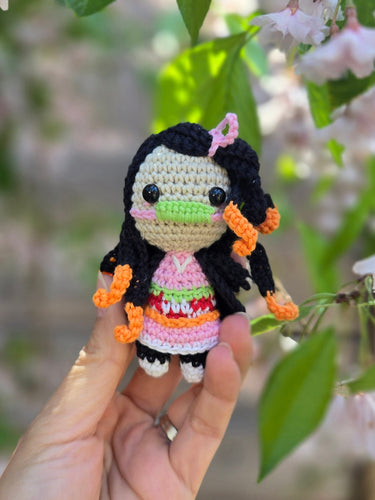 Nezuko crochet keychain